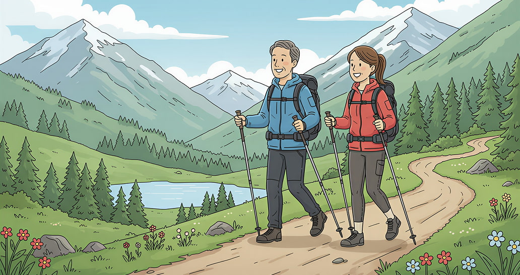 Скандинавская ходьба по парку | Geropharm-trends.ru